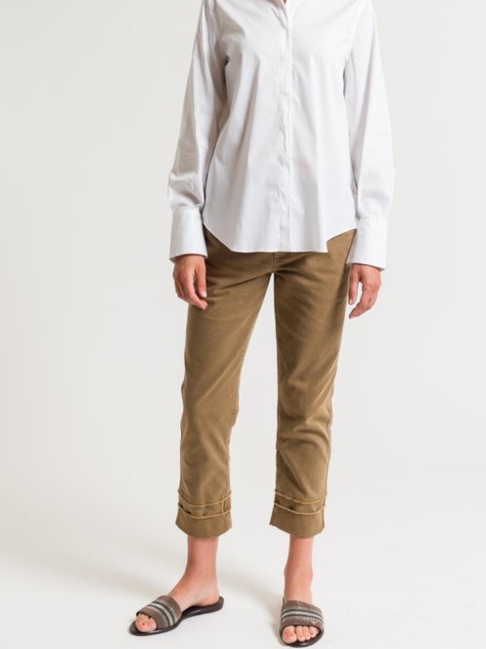 BRUNELLO CUCINELLI MONILI PRECIOUS RAW EDGE CROPPED JEANS